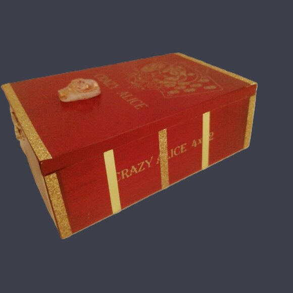 Suenos de Saundra Upcycled EXTREMELY RARE Crazy Alice, Cigar Box, ARTFUL STORAGE - Picture 4 of 12